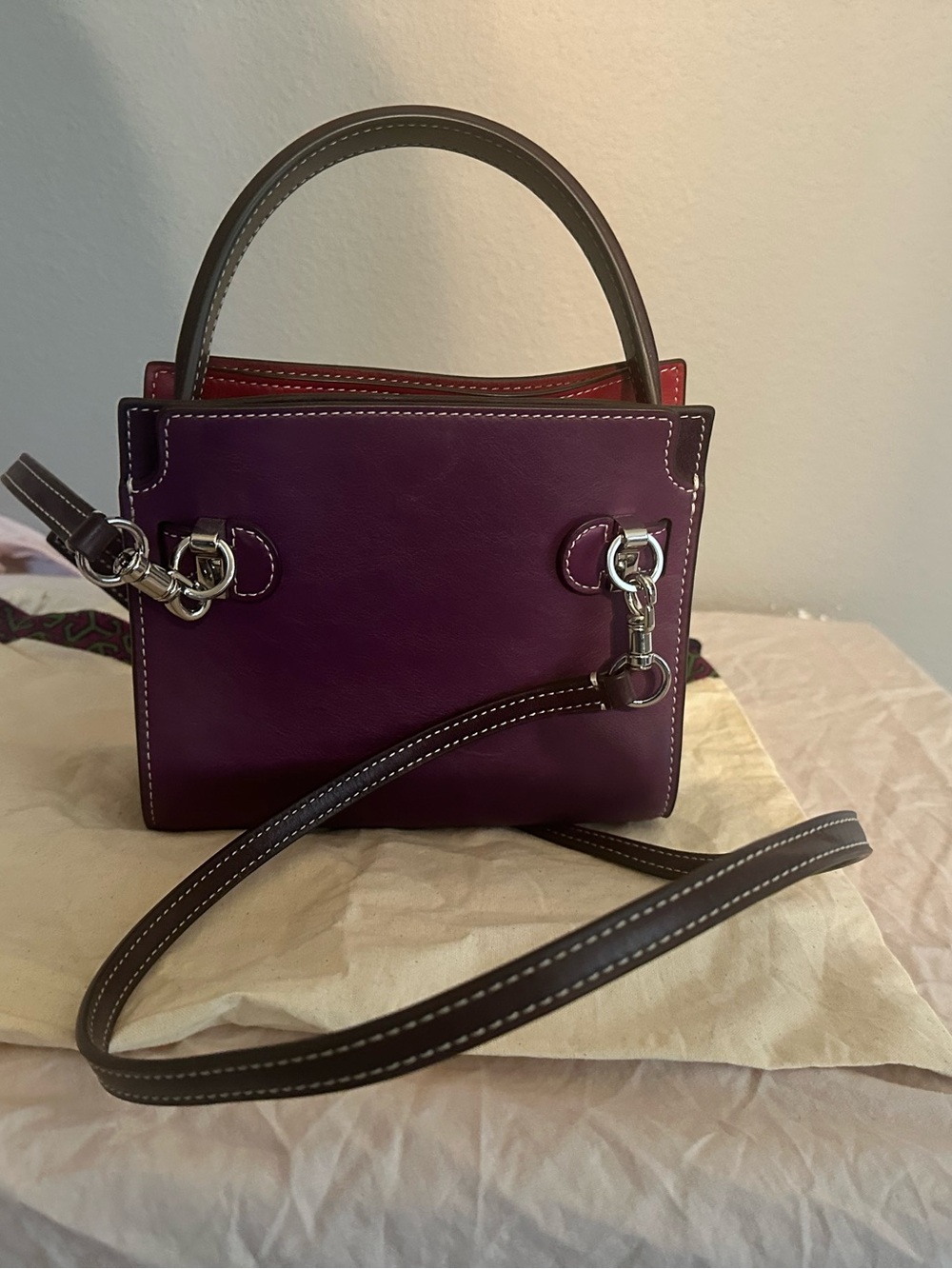 Tory Burch Lee Radizell petite double bag, purple - Picture 2 of 10